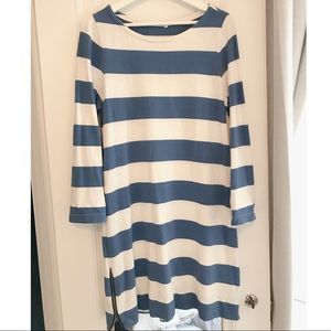 J. Crew blue and white striped shift dress